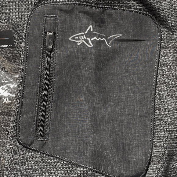 Greg Norman Pullover Men Sweater XL Button Mock Neck Long Sleeve Pocket Blk/Grey - Picture 7 of 12